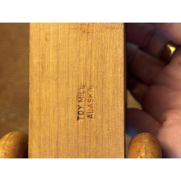 Vintage Wood Dog Sledding Pull Toy Alaska Toy Mill Natural Wood Heirloom Toy - Picture 4 of 4